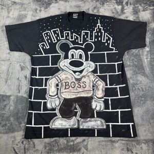 Vintage Mickey Boss Graffiti‎ T-Shirt Men’s L Single Stitch Grunge 90s FOTL